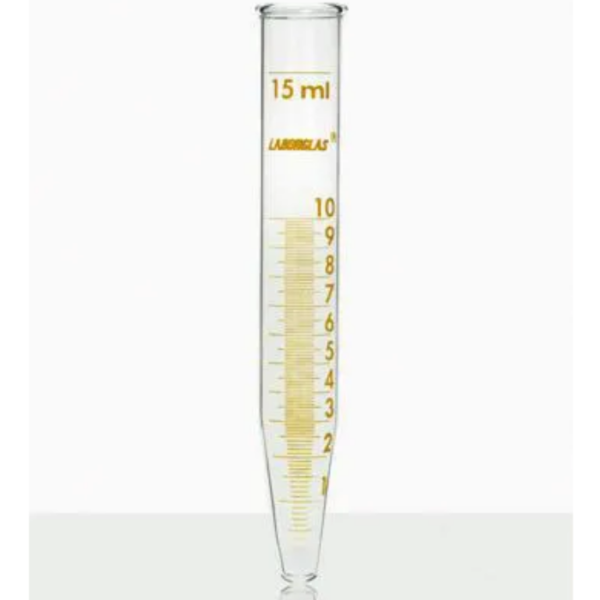 Tubo de Centrifuga Cônico Graduado em Âmbar capacidade de15 ml - Laborglas -